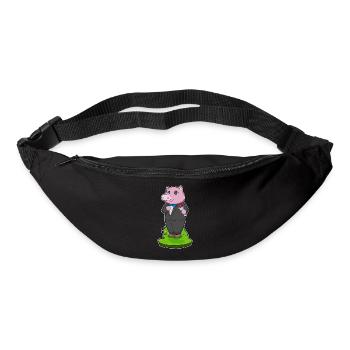 Schwein Bräutigam Anzug Hochzeit - Gürteltasche - Schwarz - Vorne