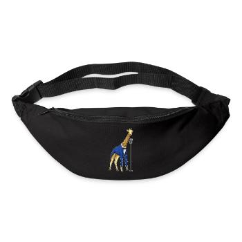 Chanteur girafe Chant au micro - Sac banane - noir - Devant