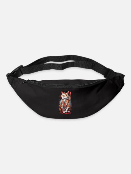 Japanese Kimono Cat Geisha Kawaii Cats Art - Bum bag - black