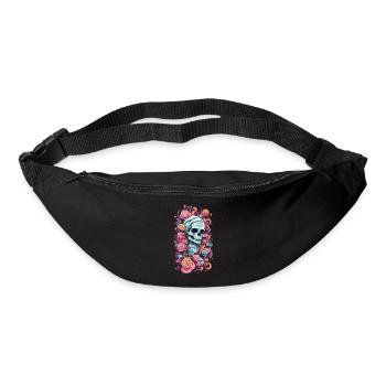 Pastel Goth Rosen Skull Okkult Weirdcore Design - Gürteltasche - Schwarz - Vorne
