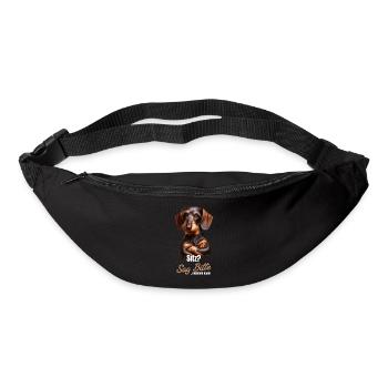Sitz? Sag bitte... Vielleicht dann - Dackel Teckel - Gürteltasche - Schwarz - Vorne