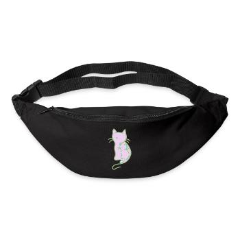 Retro Vintage Cat Mom Child Baby - Bum bag - black - Front