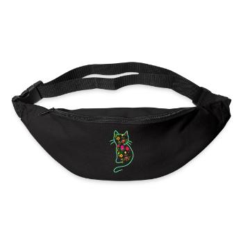 Cat Retro Spring Floral 80s Ladybug - Bum bag - black - Front