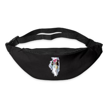 Illinois (United States) | Real Flag | Flag Map - Bum bag - black - Front