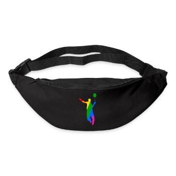 Regenbogen Badminton Tennis Design - Gürteltasche - Schwarz - Vorne