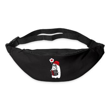 Cute Ghost Reading Romantic Book - Bum bag - black - Front