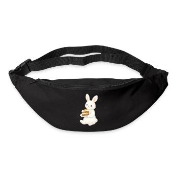 Bunny with carrot cake illustration - Bum bag - black - Front