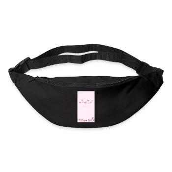 Bouquet de fleurs aquarelles roses - Sac banane - noir - Devant
