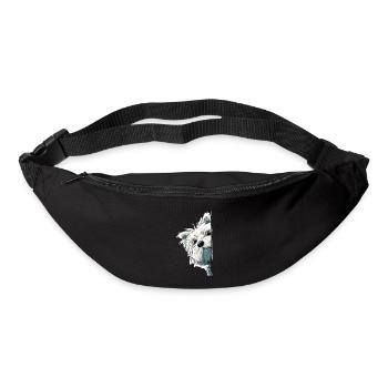 Westie Terrier Spieur Mignon Amoureux des Chiens Produits dérivés - Sac banane - noir - Devant