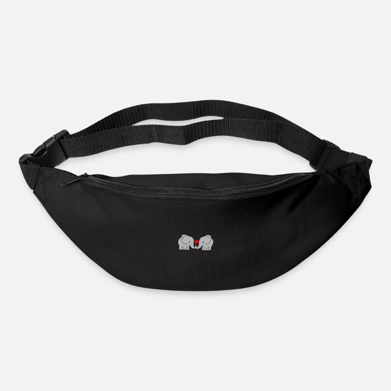 Herz Elefant Liebe - Gürteltasche - Schwarz