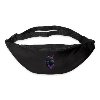 Tête de Berger Allemand Rose - Sac banane - noir - Devant