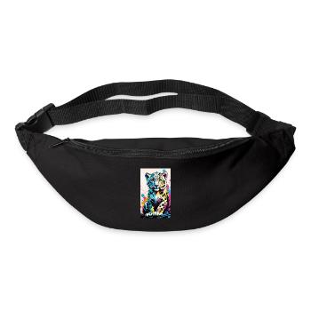 Léopard des neiges | Léopard | Prédateur - Sac banane - noir - Devant