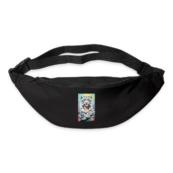 Léopard des neiges | Léopard | Prédateur - Sac banane - noir - Devant