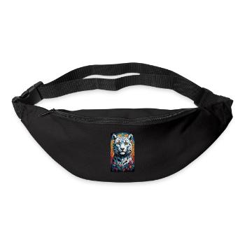Léopard des neiges | Léopard | Prédateur - Sac banane - noir - Devant