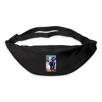 Éléphant | Animal sauvage | Afrique | Motifs pour enfants - Sac banane - noir - Devant