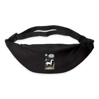 Pferd | reiten | Tier | Reittier | Bunt - Gürteltasche - Schwarz - Vorne