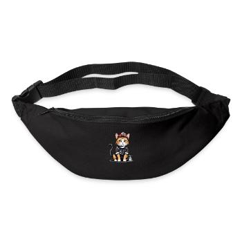 Chat Pompiers Chat Amour Chat Amoureux des Chats - Sac banane - noir - Devant