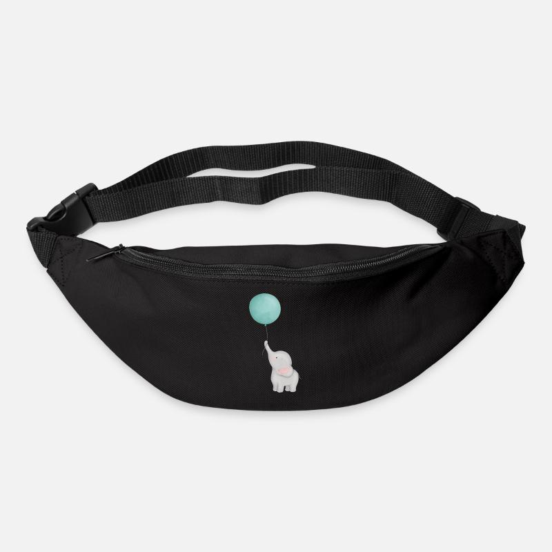 Éléphanteau avec ballon - Sac banane - noir
