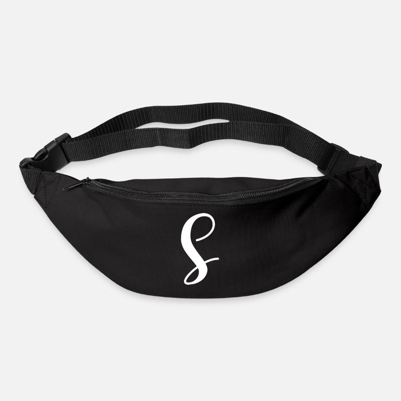 Calligraphy, initial S - Bum bag - black