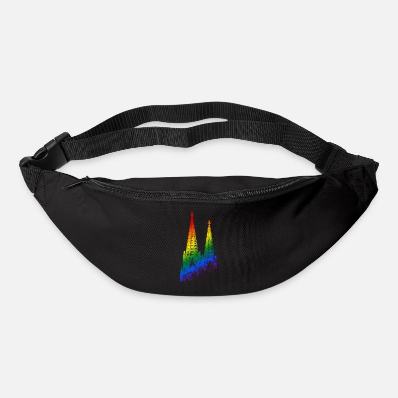 Kölner Dom LGBTQ Pride Regenbogen Silhouette Köln - Gürteltasche - Schwarz