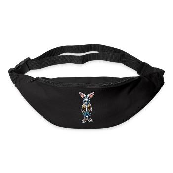 Lapin de Pâques cool avec lunettes de soleil - Sac banane - noir - Devant