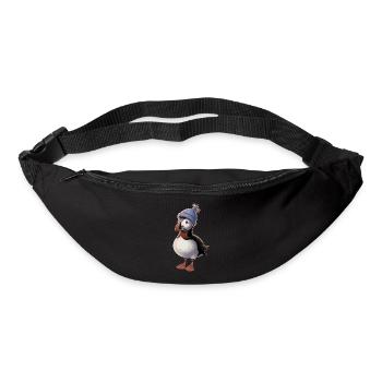 Beau macareux avec chapeau - Sac banane - noir - Devant
