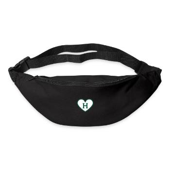 Lettre h cœur sport tendance vert - idée cadeau - Sac banane - noir - Devant
