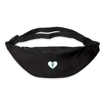 Lettre y cœur sport tendance vert - idée cadeau - Sac banane - noir - Devant