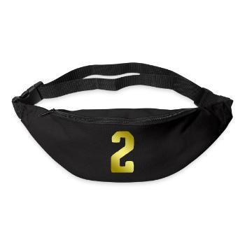 2 Zahl Trikot - Gürteltasche - Schwarz - Vorne