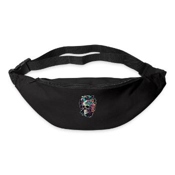Human Skull & Flowers 5 - Bum bag - black - Front