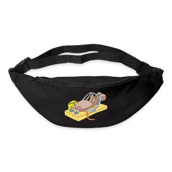 Fitness mouse in mousetrap with cheese workout sport - Bum bag - black - Front