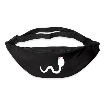 Schlange mit Schlangenkopf und Schlangenherz - Gürteltasche - Schwarz - Vorne