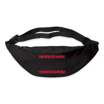 2 red stripe line bar underlined frame around - Bum bag - black - Front