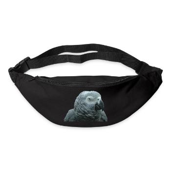 Graupapagei Porträt - Gürteltasche - Schwarz - Vorne