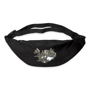 Island Karte Low Poly Stil - Gürteltasche - Schwarz - Vorne