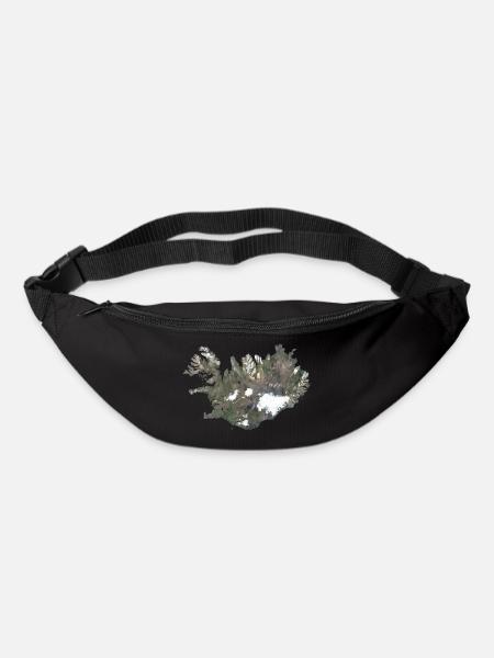 Island Karte Low Poly Stil - Gürteltasche - Schwarz