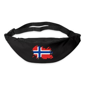 Norwegen Flagge Farbfleck Klecks Fleck Vintage - Gürteltasche - Schwarz - Vorne