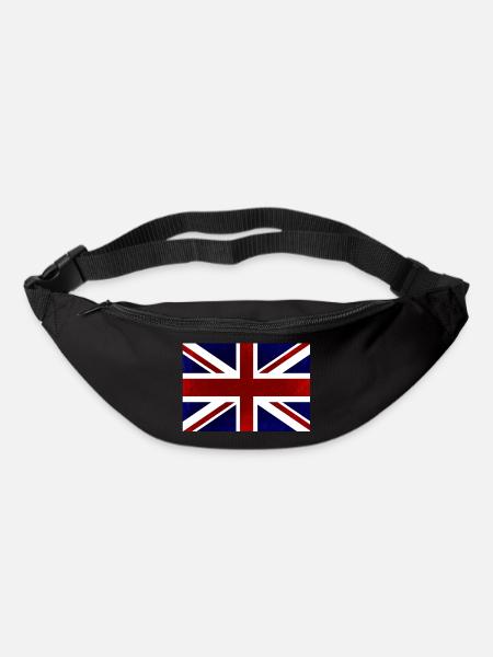 Drapeau britannique, Royaume-Uni, rouge, blanc et bleu - Sac banane - noir