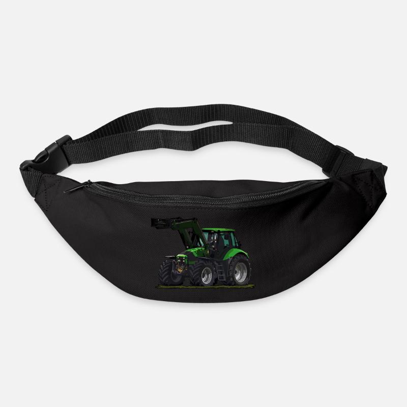 Hellgrüner Traktor mit Frontlader - Gürteltasche - Schwarz