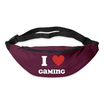 Ich liebe Gaming - Gürteltasche - Burgunderrot - Vorne