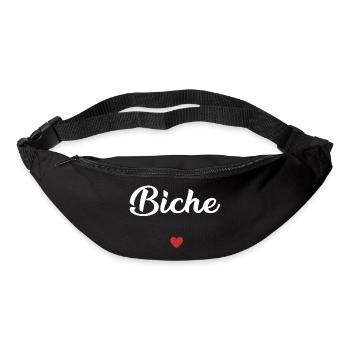 biche idée cadeau femme et homme - Sac banane - noir - Devant
