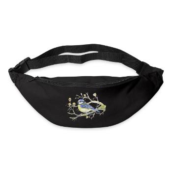 Blaumeise auf Zweig Liebevolle Aquarellzeichnung - Gürteltasche - Schwarz - Vorne