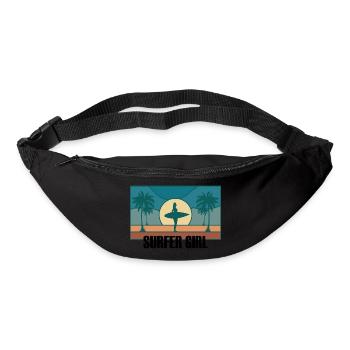 Surfer Girl Planche de surf Surfing Idée cadeau - Sac banane - noir - Devant