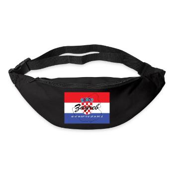 Zagreb - Hauptstadt mit GPS & Flagge - Gürteltasche - Schwarz - Vorne
