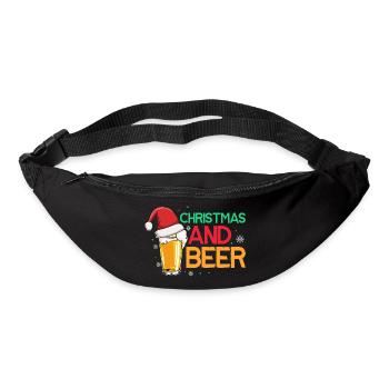 Noël et bière Super amateur de bière rétro - Sac banane - noir - Devant