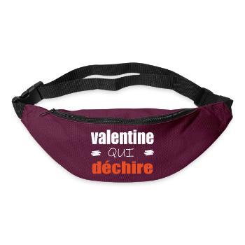 Valentine Qui Déchire Couple Saint Valentin Humour - Sac banane - bordeaux  - Devant