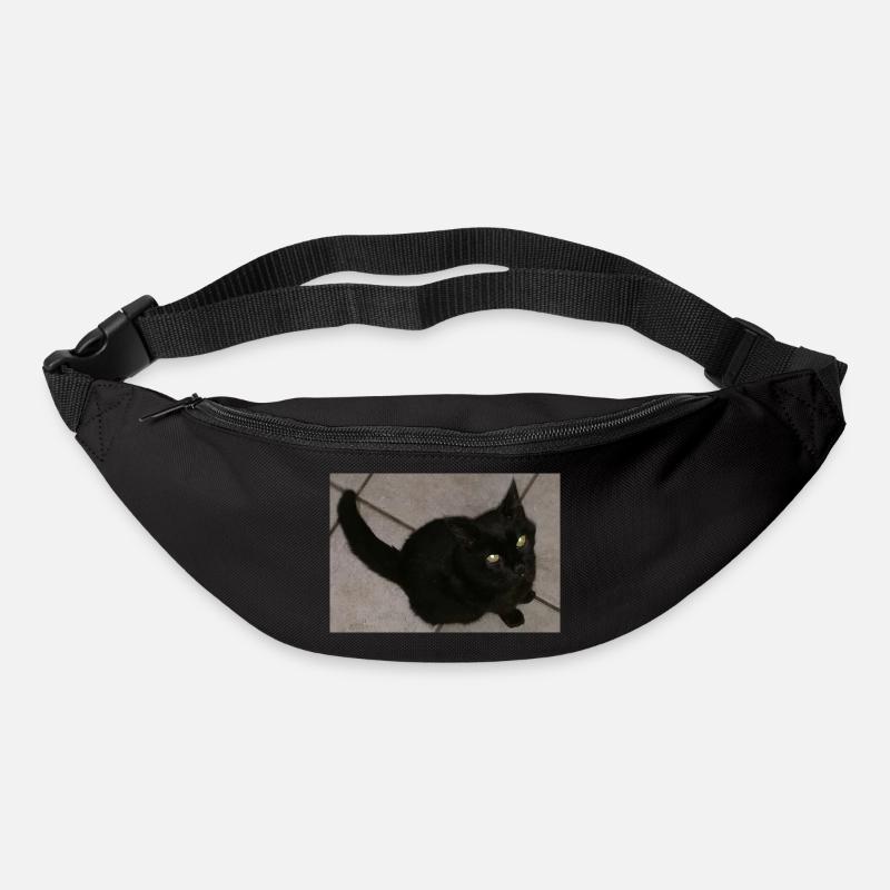 Schwarze Katze - Gürteltasche - Schwarz