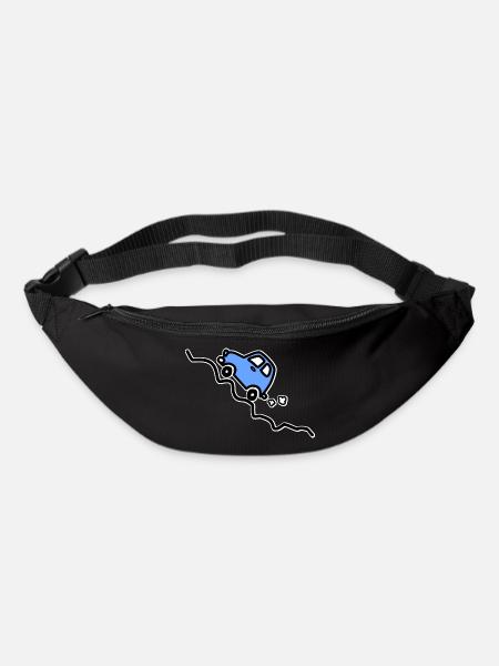 Blue car going up a hill - Bum bag - black
