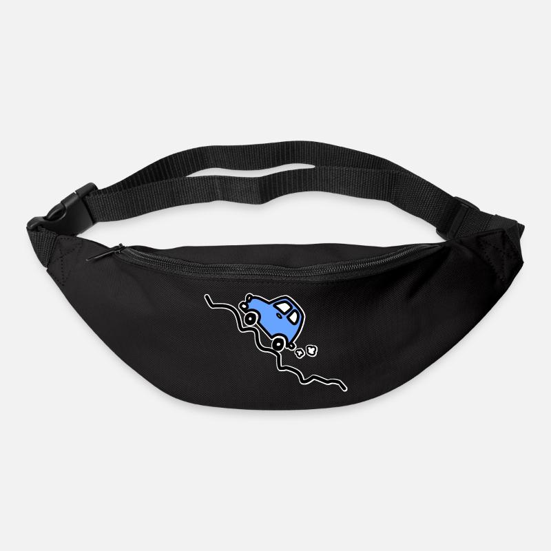 Blue car going up a hill - Bum bag - black