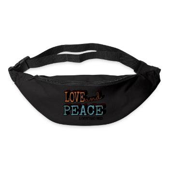 hippy happy 60s peace jokes quote fun geek hippie - Gürteltasche - Schwarz - Vorne